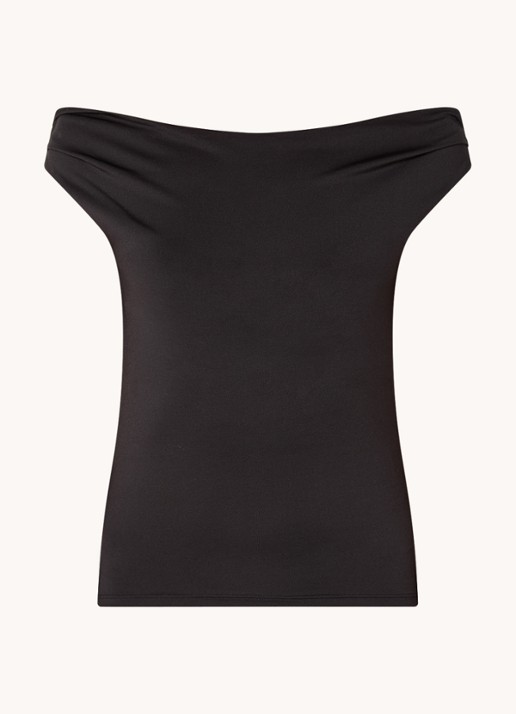 Modström Hima off shoulder top - voorkant 3 zwart