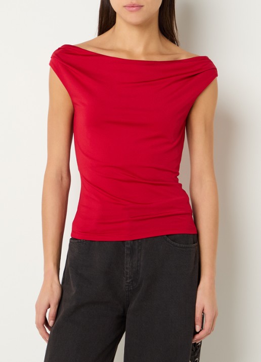 Modström Hima off shoulder top - detail rood