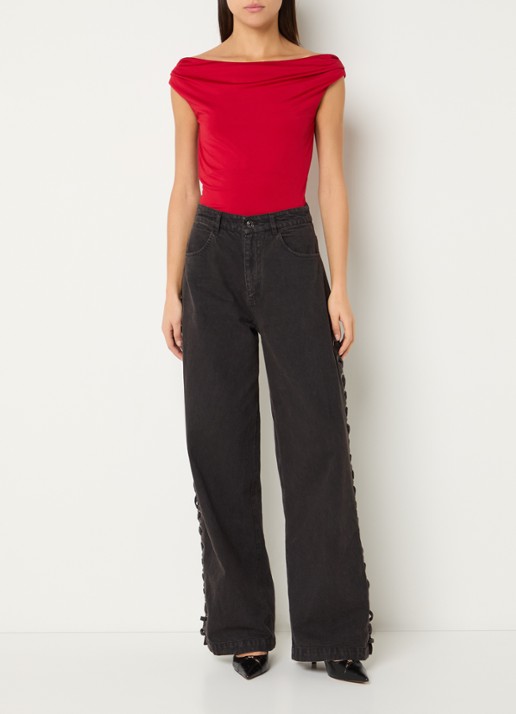 Modström Hima off shoulder top - voorkant 4 rood