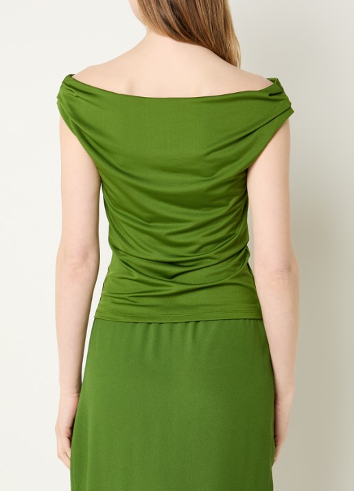 Modström Hima off shoulder top - achterkant 4 groen