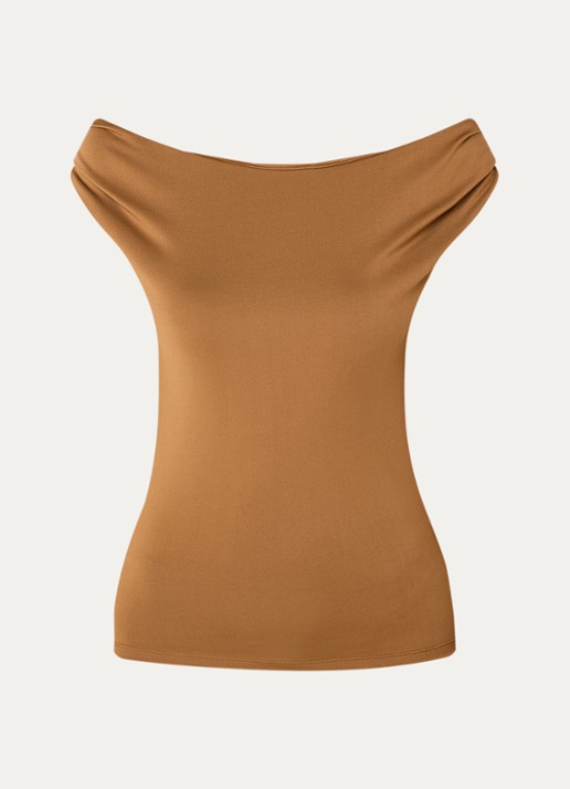 Modström Hima off shoulder top - voorkant roestbruin