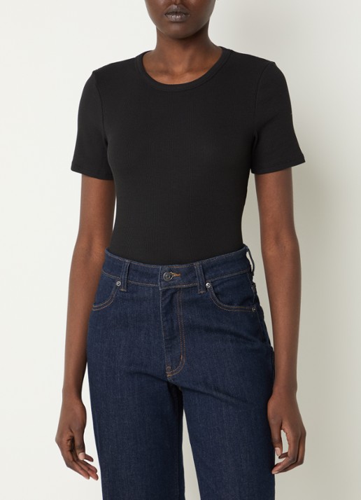 Modström Igor T-shirt met ribstructuur