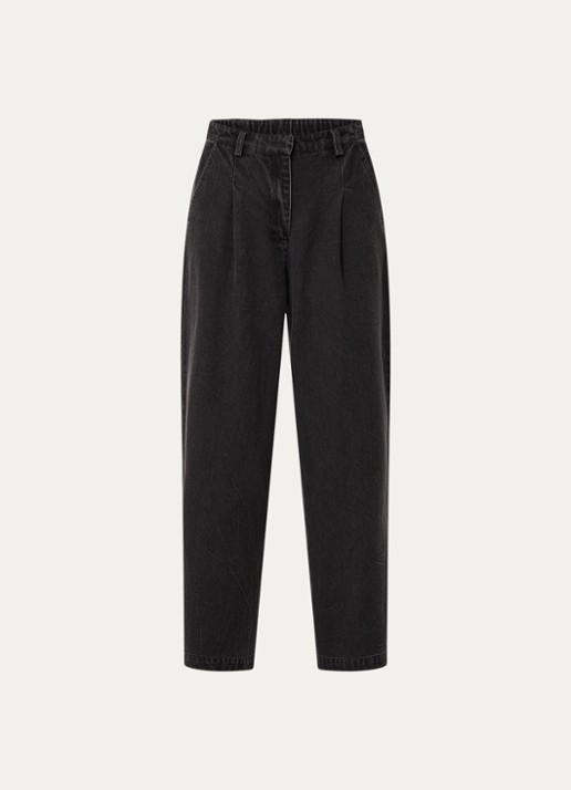 Modström Minni high waist wide leg jeans met gekleurde wassing - voorkant 2 antraciet