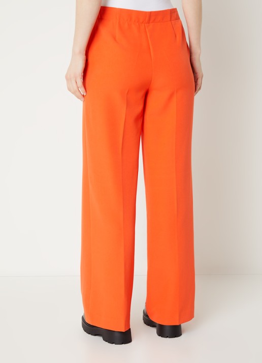 Modström Nelli high waist loose fit pantalon met steekzakken - achterkant orange