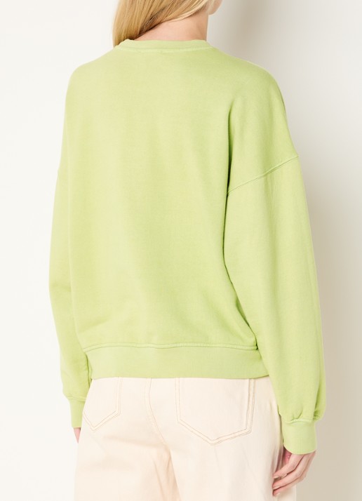 Modström Niarn sweater van  katoen met logo - achterkant 3 lime