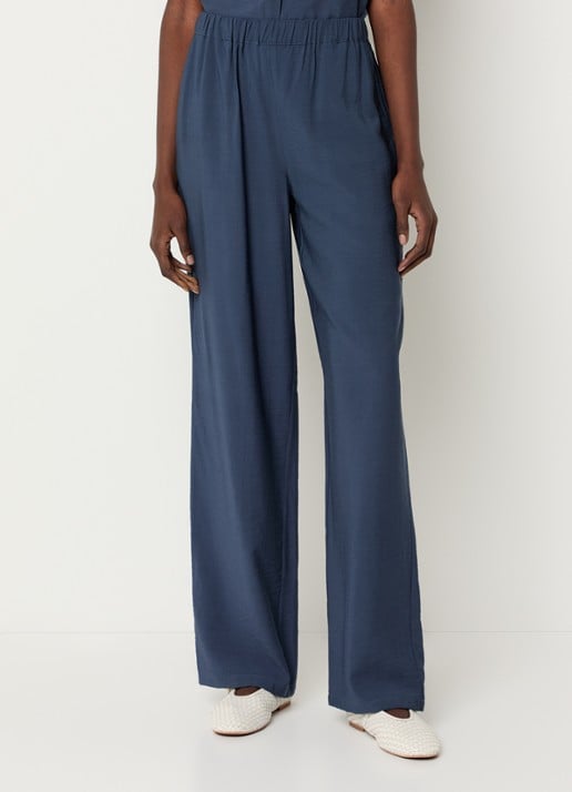 Modström Nicki high waist wide fit broek met steekzakken