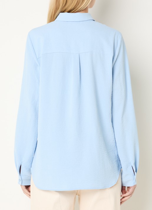 Modström Ossa blouse met kraag - achterkant lichtblauw