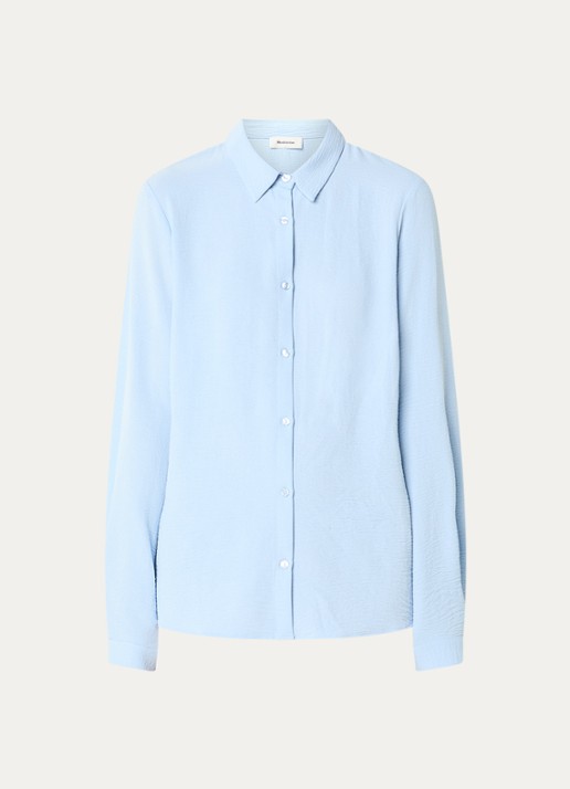 Modström Ossa blouse met kraag - voorkant 2 lichtblauw