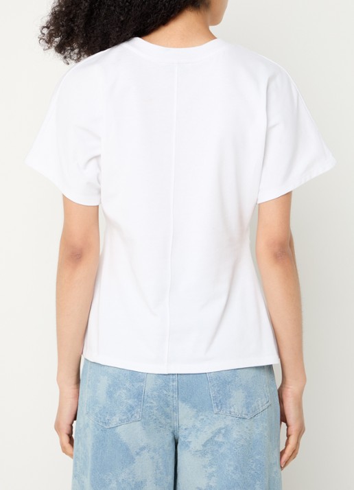 Modström Pataya t-shirt van  katoen met siernaad - achterkant 2 wit