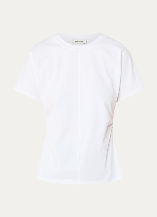 Modström Pataya t-shirt van  katoen met siernaad - voorkant 3 wit