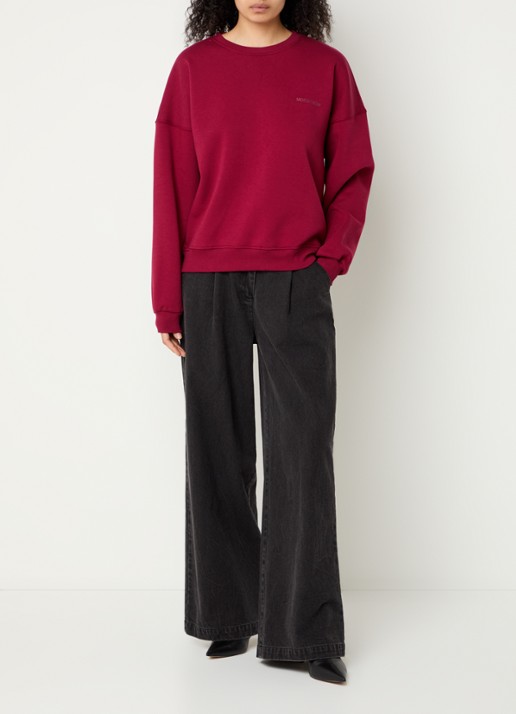 Modström Paula sweater met logo - voorkant 3 donkerrood