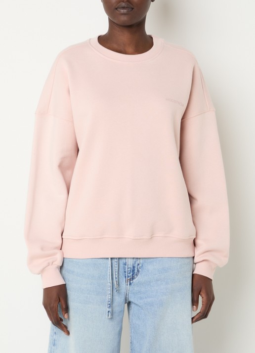 Modström Paula sweater met logo - detail 4 lichtroze
