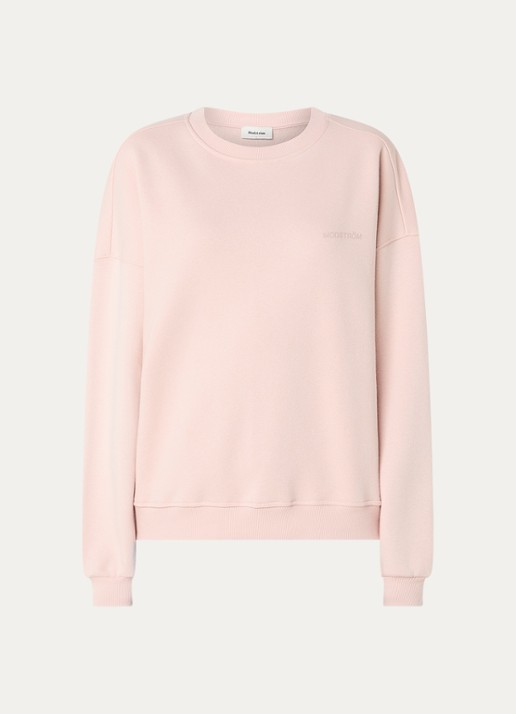 Modström Paula sweater met logo - voorkant 2 lichtroze