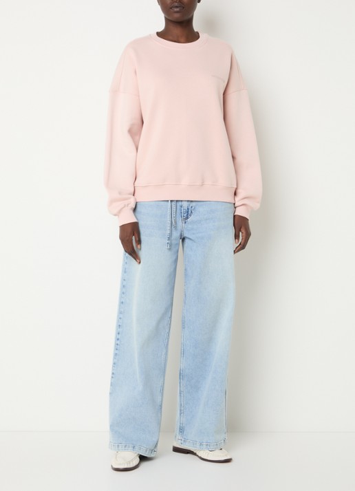Modström Paula sweater met logo - voorkant 3 lichtroze
