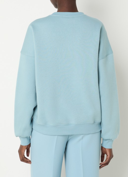 Modström Paula sweater met logo - achterkant 4 aquablauw
