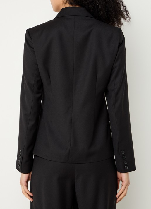 Modström Pilou blazer in wolblend met klepzakken - achterkant zwart