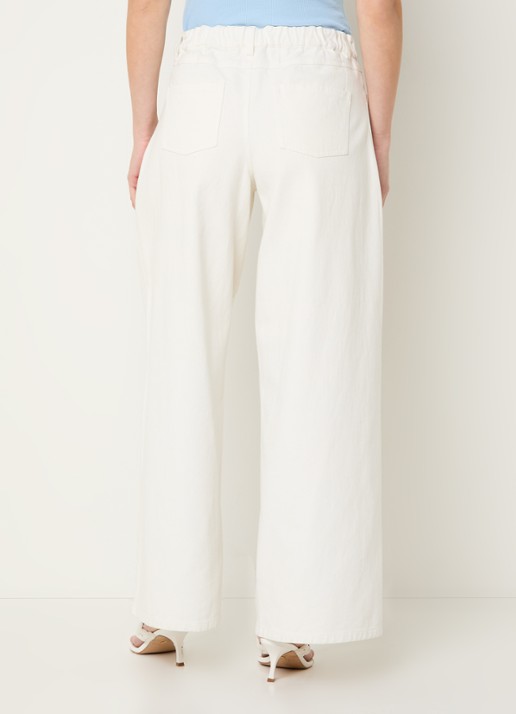 Modström Princess high waist wide leg jeans met gekleurde wassing - achterkant gebroken wit