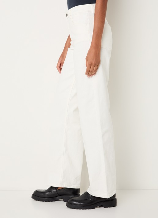 Modström Solange mid waist straight leg jeans met gekleurde wassing - detail 5 wit