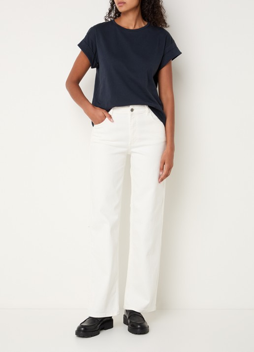 Modström Solange mid waist straight leg jeans met gekleurde wassing - voorkant 3 wit