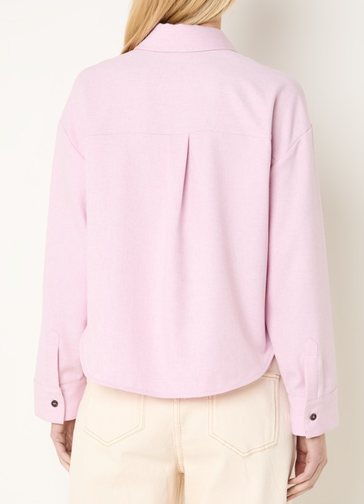 Modström Sophie blouse in linnenblend met borstzakken - achterkant oudroze