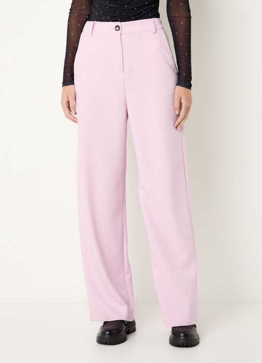 Modström Sophie high waist straight fit pantalon in linnenblend