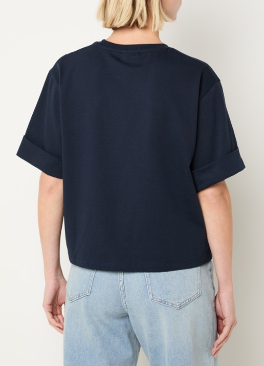 Modström T-shirt met logo - achterkant donkerblauw