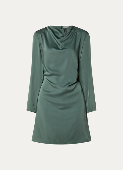 Modström Tailor mini jurk van satijn - voorkant 2 groen