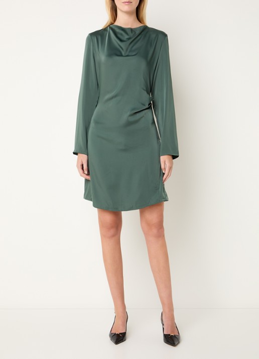 Modström Tailor mini jurk van satijn - voorkant 3 groen