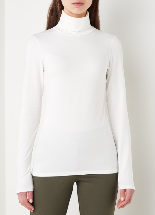 Modström Tanner longsleeve met col - detail vanillegeel