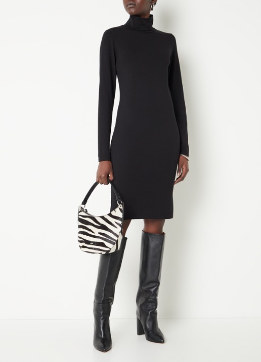 Modström Tanner mini jurk met col - voorkant 3 zwart