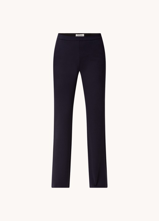 Modström Tanny high waist flared fit broek met stretch - voorkant 2 blauwgrijs