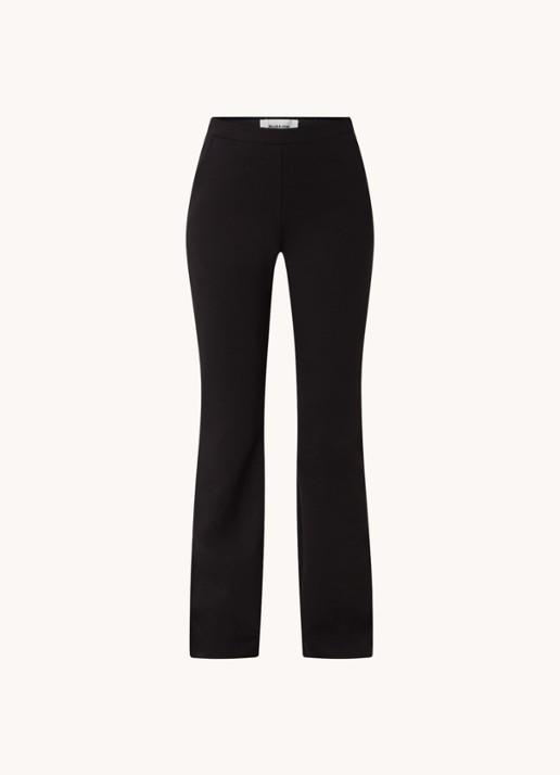 Modström Tanny high waist flared fit broek met stretch - voorkant zwart