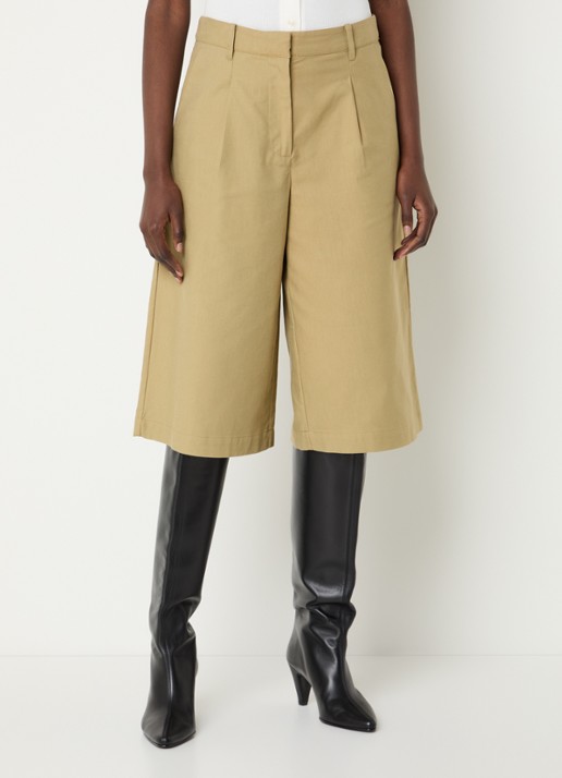 Modström Torem high waist straight fit korte broek met steekzakken