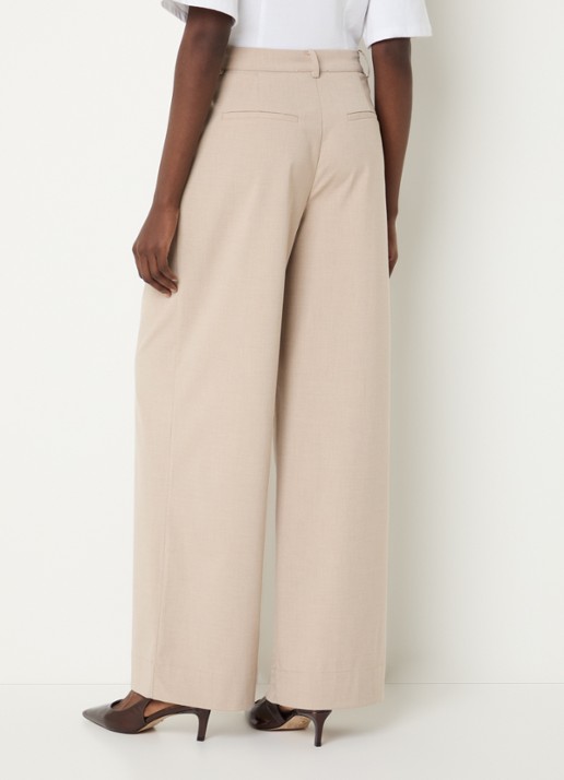Modström Tuesday high waist loose fit pantalon met steekzakken - achterkant beige
