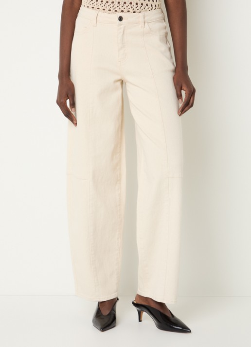 Modström Unika high waist straight fit broek met steekzakken