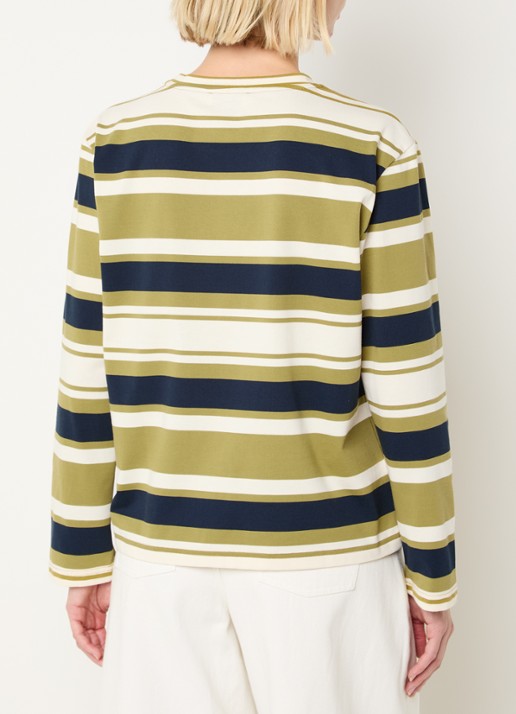 Modström Urban long sleeve met streepprint - achterkant 3 mosgroen