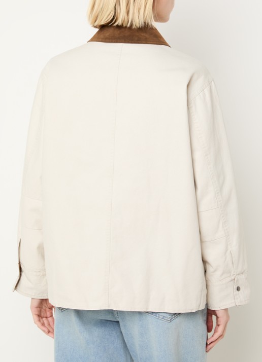 Modström Ursula jack van canvas met klepzakken - achterkant beige