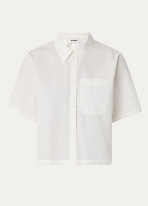 Modström Vilbert blouse met borstzak - voorkant gebroken wit