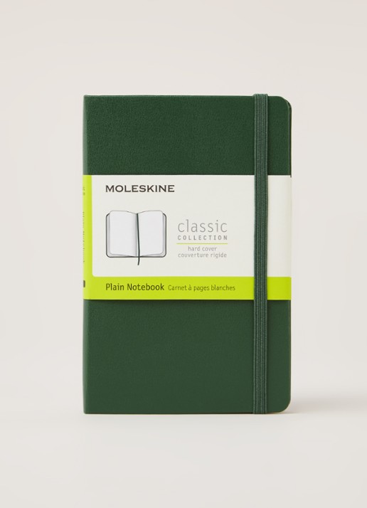 Moleskine Classic blanco notitieboek 14 x 9 cm - voorkant 3 groen