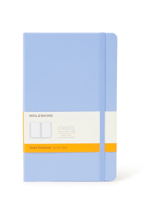 Moleskine Classic large gelinieerd notitieboek 13 x 21 cm - voorkant lichtblauw