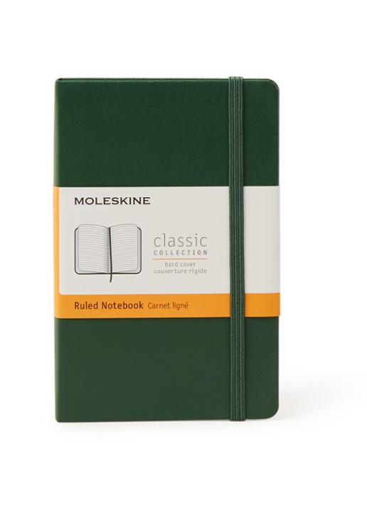 Moleskine Classic Pocket gelinieerd notitieboek 14 x 9 cm - voorkant groen