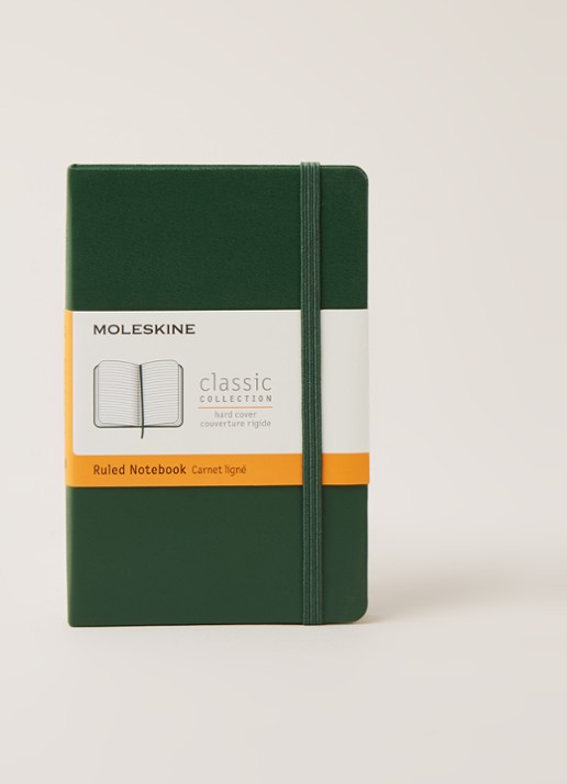 Moleskine Classic Pocket gelinieerd notitieboek 14 x 9 cm - voorkant 2 groen