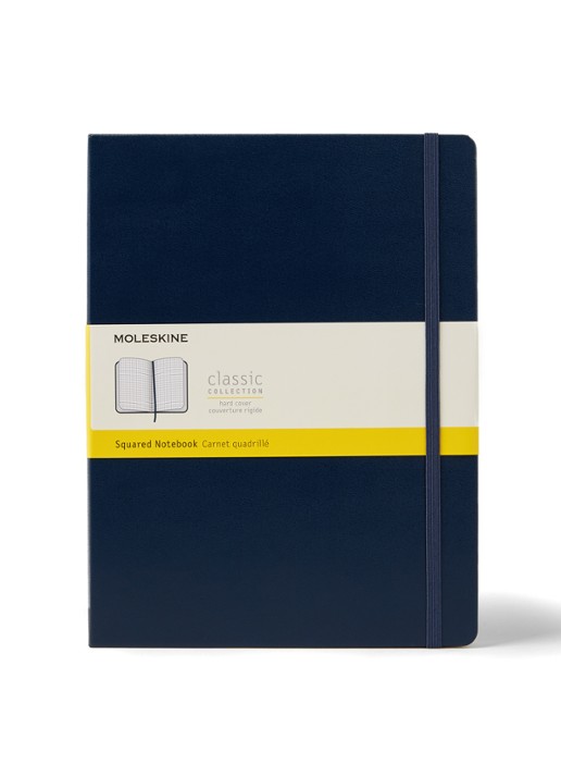 Moleskine Classic XL geruit notitieboek - voorkant donkerblauw
