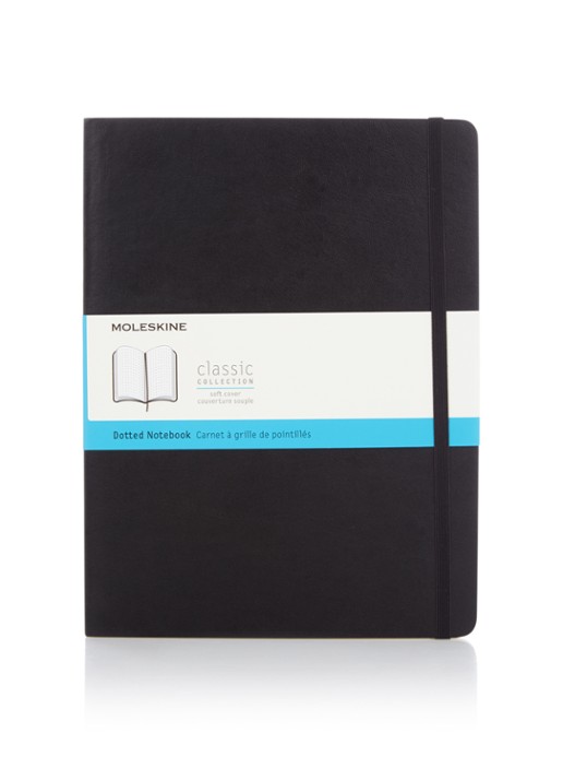 Moleskine Classic XL gestippeld notitieboek - voorkant zwart