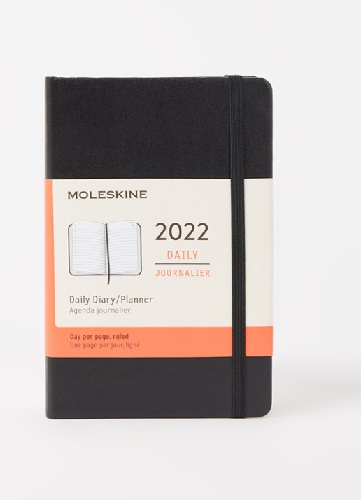 Moleskine Daily agenda 2022 - voorkant 3 zwart