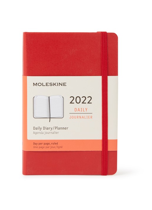 Moleskine Daily agenda 2022 - voorkant donkerrood