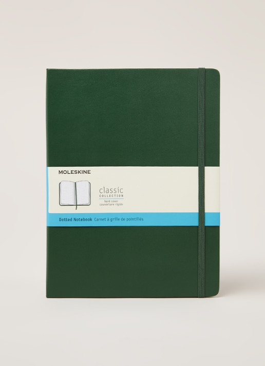 Moleskine Dotted Hard Cover XL notitieboek - voorkant 3 groen
