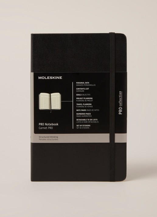 Moleskine Professional notitieboek hard L 21 x 13 cm - voorkant 2 zwart