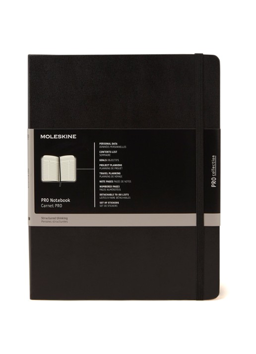 Moleskine Professional notitieboek hard XL 25 x 19 cm - voorkant 2 zwart