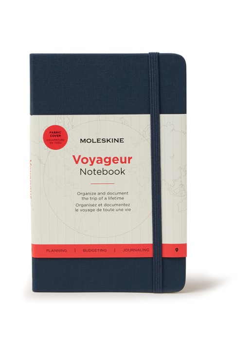 Moleskine Voyageur gelinieerd notitieboek 12 x 18 cm - voorkant 2 donkerblauw